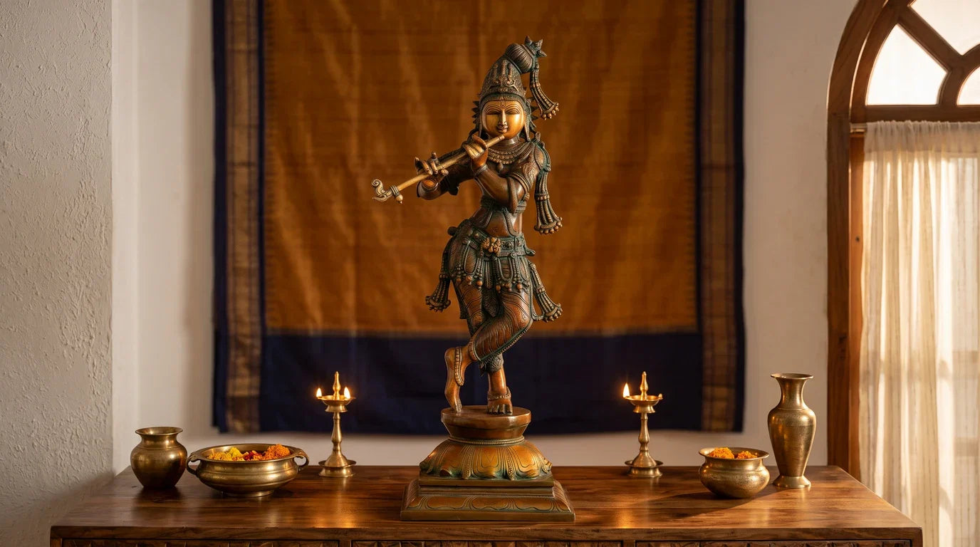Transform Your Living Room with Indian Brass Artifacts Decor