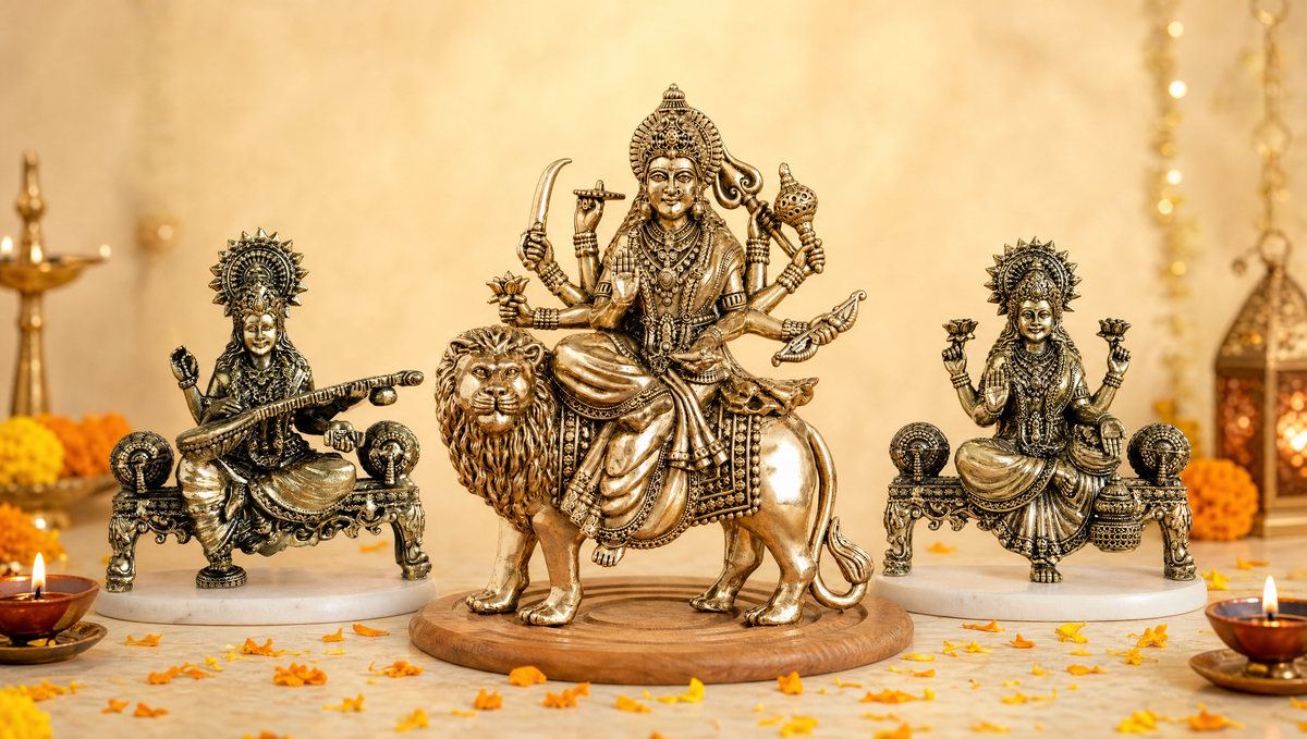 Brass Durga idol for Navratri