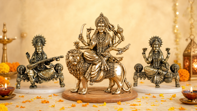 Brass Durga idol for Navratri