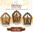 Sacred Trinity: Ganesha, Lakshmi &amp; Saraswati with Arch | Divine Special Combo