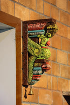 12″ Decorative Parrot Wall Brackets for Home Décor | Handcrafted Wood Carving