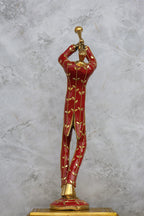 15.5″ Musician Man Set of 3 | Handcrafted Brass | Inlay Red Stone Finish — view 6