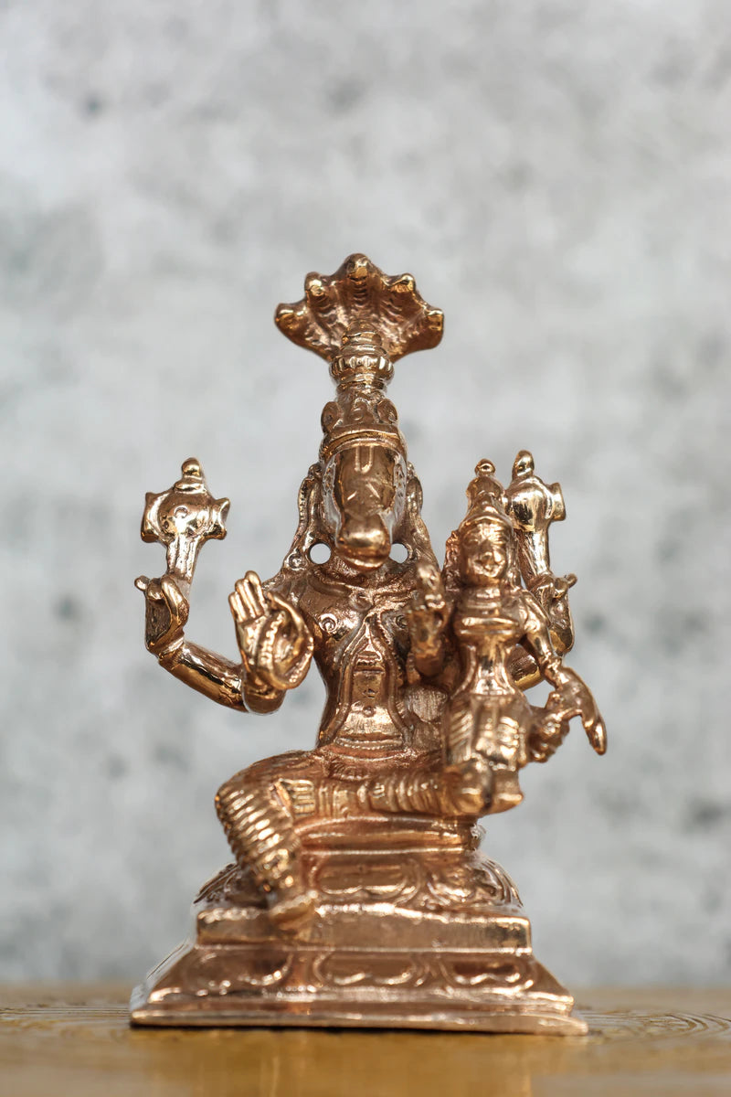 3″ Lakshmi Hayagriva Idol | Handcrafted Panchaloha