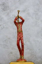 15.5″ Musician Man Set of 3 | Handcrafted Brass | Inlay Red Stone Finish — view 3