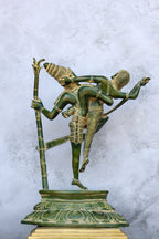 13.5″ Rathi Manmathan (Kamadeva) | Handcrafted Brass | Green Stone Finish — view 5