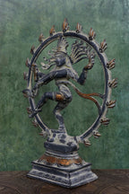 9″ Cosmic Nataraja | Handcrafted Brass | Stone Gray Finish