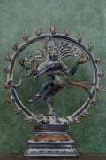 9″ Cosmic Nataraja | Handcrafted Brass | Stone Gray Finish