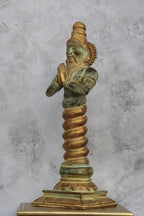 17″ Divine Patanjali | Handcrafted Brass | Antique Green Finish