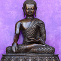 13″ Sitting Buddha | Handcrafted Brass | Antique Brown Finish