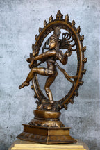 13″ Nataraja wirh Double Arch | Handcrafted Brass | Antique Polish Finish — view 2