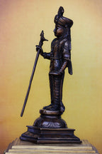 12″ Raja Alangara Murugan (Palani) | Handcrafted Brass | Antique Brown Finish