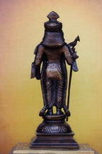 12″ Raja Alangara Murugan (Palani) | Handcrafted Brass | Antique Brown Finish