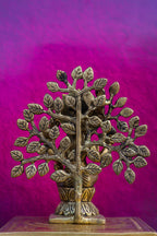 7″ Divine Lakshmi with Tree | Handcrafted Brass
