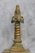 17″ Divine Patanjali | Handcrafted Brass | Antique Green Finish
