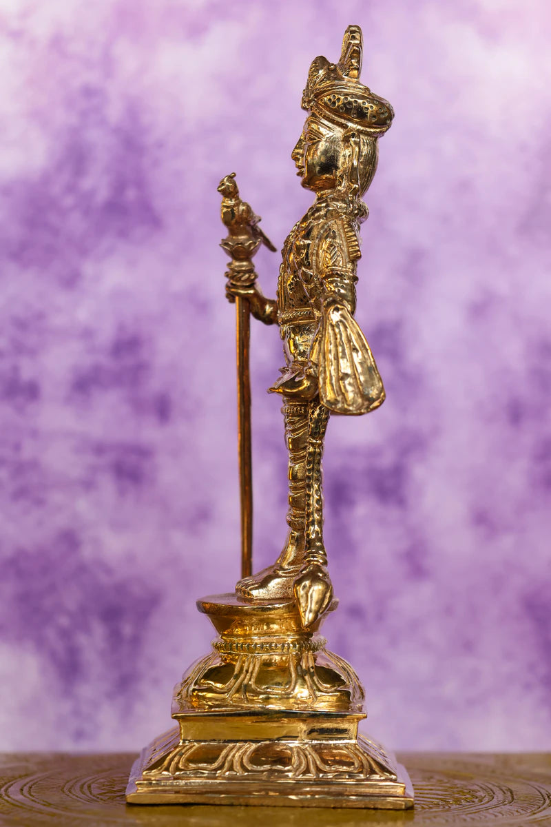 6″ Raja Alangara Murugan Idol | Handcrafted Panchaloha