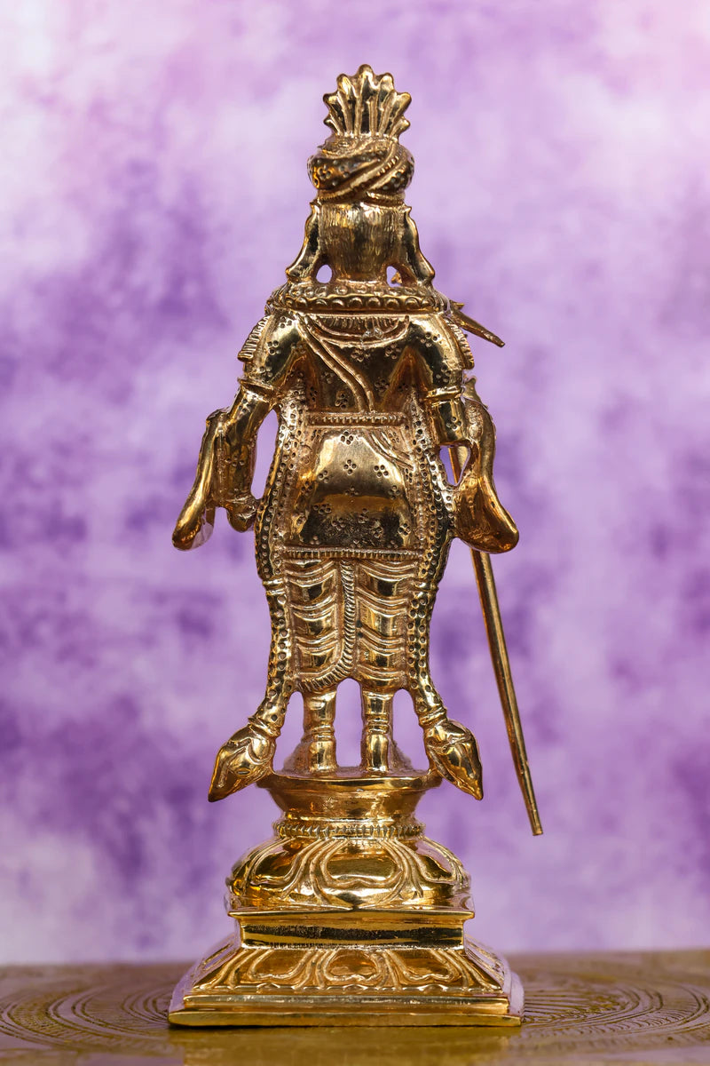 6″ Raja Alangara Murugan Idol | Handcrafted Panchaloha
