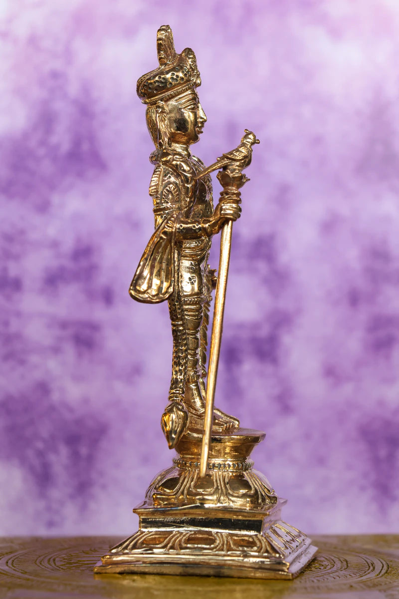 6″ Raja Alangara Murugan Idol | Handcrafted Panchaloha