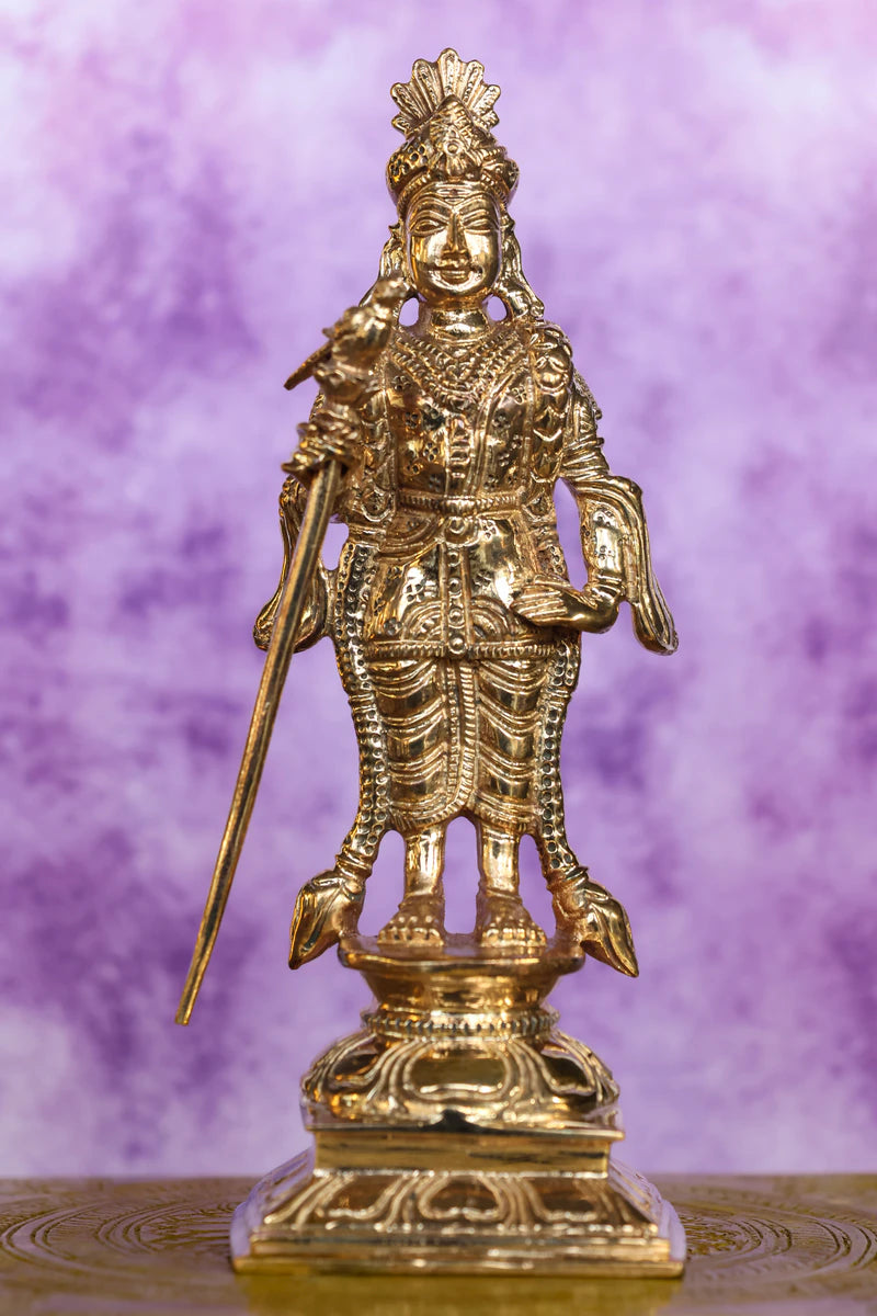 6″ Raja Alangara Murugan Idol | Handcrafted Panchaloha