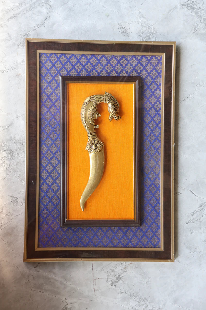 Brass Decorative Knife Frame for Home Décor | Handcrafted Brass Art Frame
