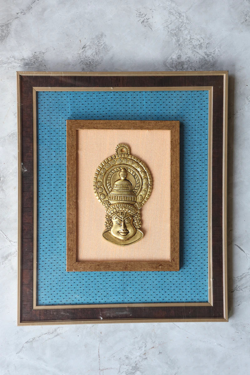 Brass Kathakali Face Frame for Home Décor | Handcrafted Brass Art Frame