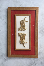 Brass Twin Cow Frame for Home Décor & Pooja | Handcrafted Brass Art Frame