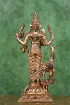 5.5″ Lord Murugan with Vel &amp; Peacock | Handcrafted Panchaloha