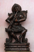 18″ Graceful Music Lady Wall Panel for Home Décor | Handcrafted Wood Carving