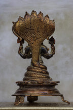 10″ Divine Patanjali | Handcrafted Brass | Antique Brown Finish