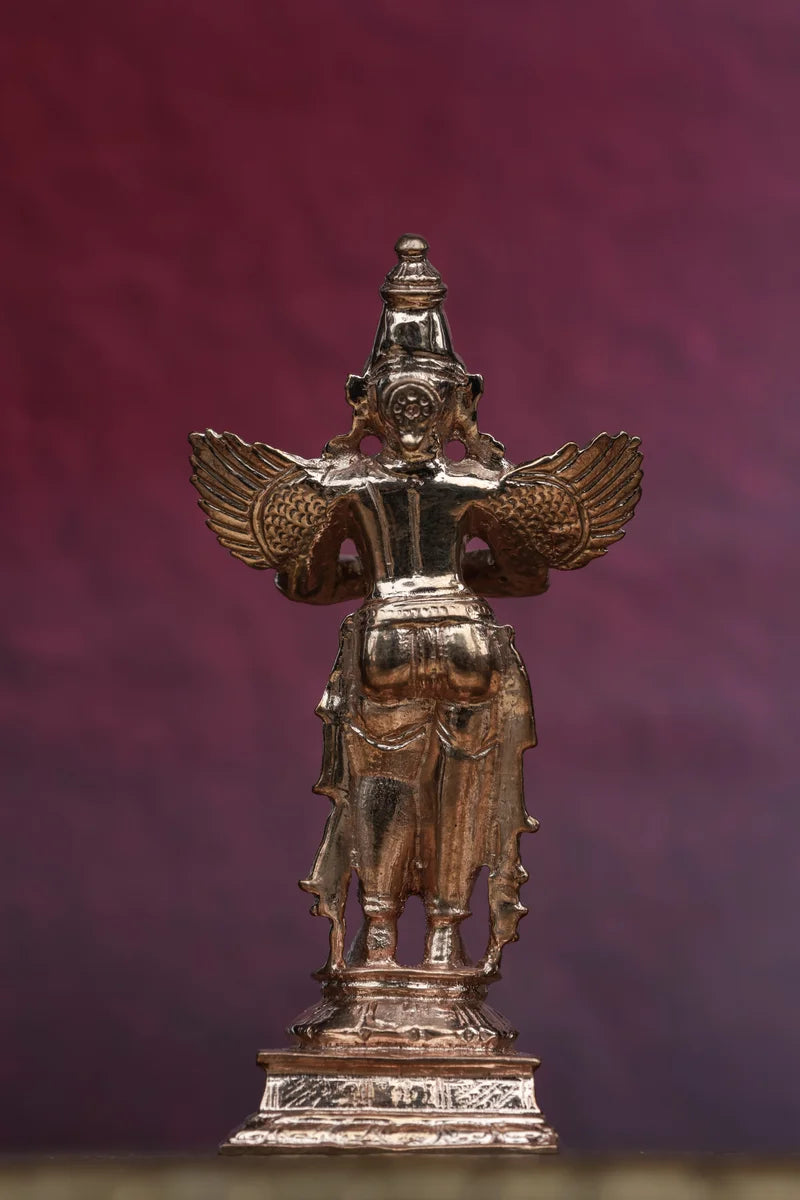 4″ Standing Garuda in Anjali Mudra | Handcrafted Panchaloha