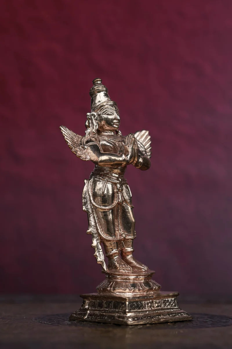 4″ Standing Garuda in Anjali Mudra | Handcrafted Panchaloha