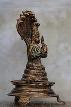 10″ Divine Patanjali | Handcrafted Brass | Antique Brown Finish