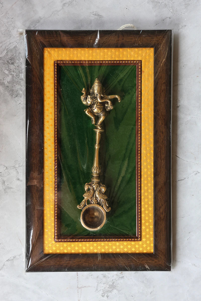 Brass Ganesha Spoon Frame for Home Décor & Gifting | Handcrafted Brass Art Frame (Copy)