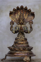 10″ Divine Patanjali | Handcrafted Brass | Antique Brown Finish