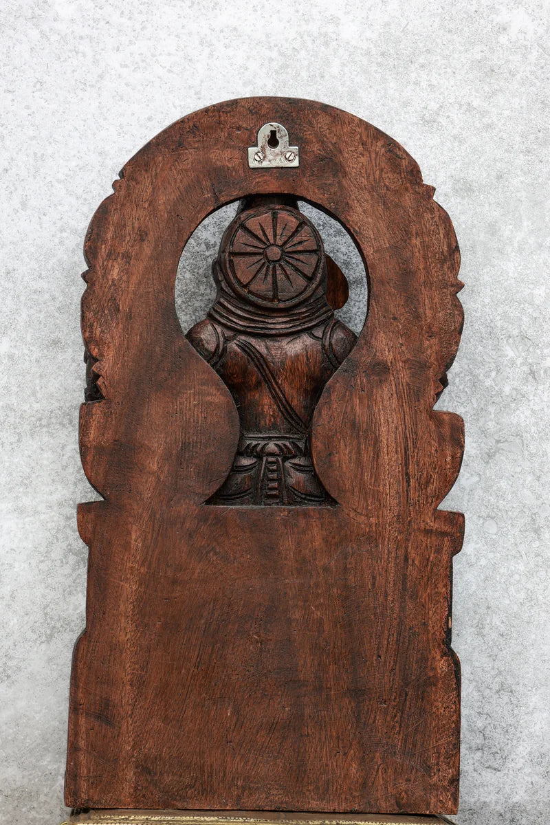 18″ Majestic Murugan with Arch for Pooja & Home Décor | Handcrafted Wood Carving