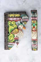 12″ Artistic Parrot Wall Brackets for Home Décor | Handcrafted Wood Carving | Antique Colour Finish