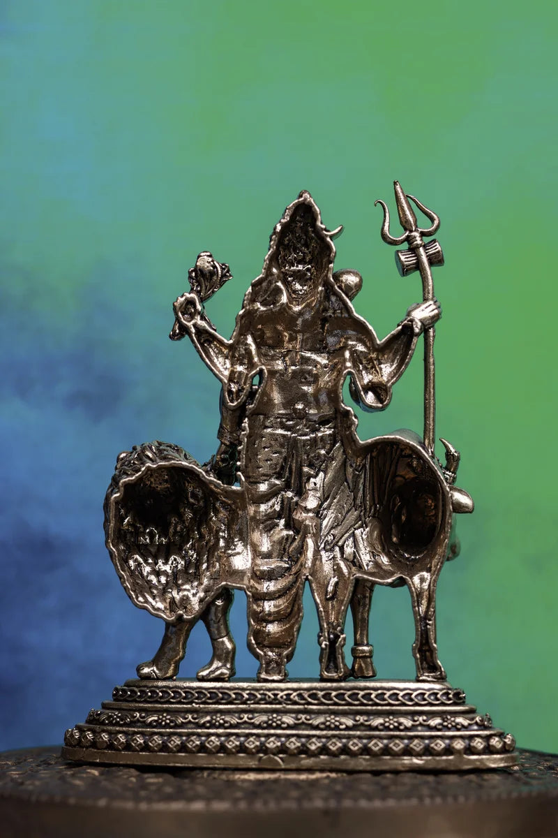 4″ Ardhanareeswar Idol for Pooja &amp; Home Décor | Super Fine Brass | Antique Polish