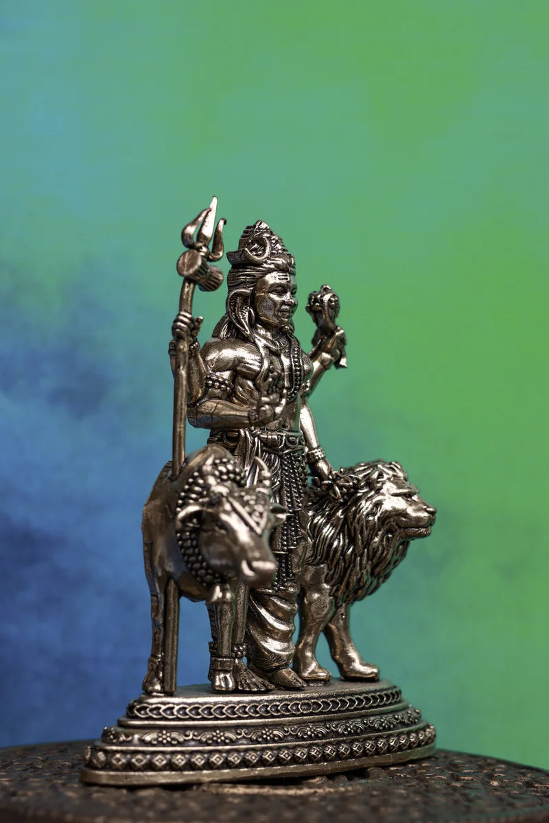 4″ Ardhanareeswar Idol for Pooja &amp; Home Décor | Super Fine Brass | Antique Polish