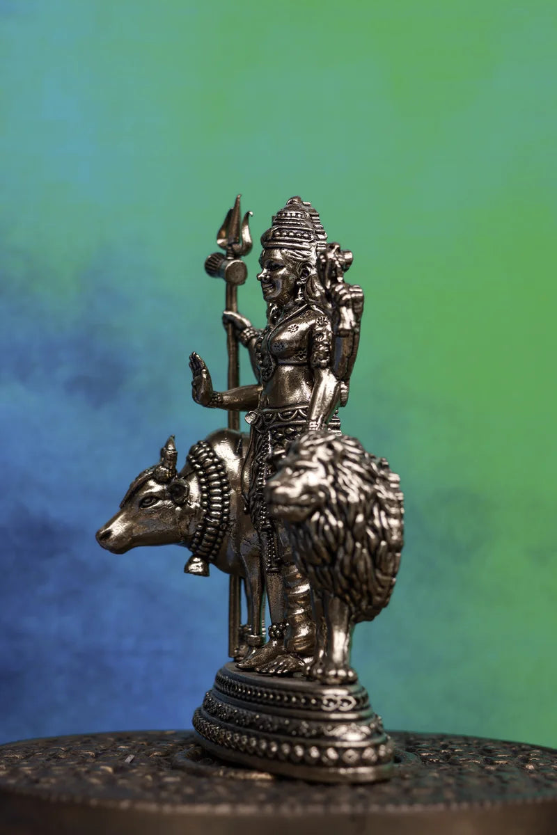 4″ Ardhanareeswar Idol for Pooja &amp; Home Décor | Super Fine Brass | Antique Polish