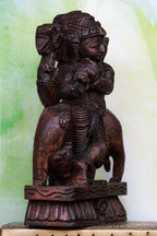 12″ Graceful Flute Krishna Idol for Pooja & Home Décor | Handcrafted Wood Carving