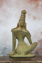 9″ Divine Bhogasakthi | Handcrafted Brass | Green Stone Finish