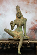 9″ Divine Bhogasakthi | Handcrafted Brass | Green Stone Finish