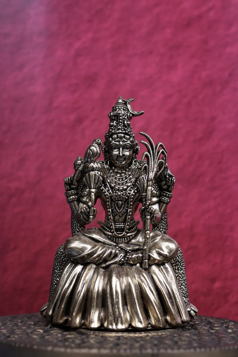 4″ Rajarajeshwari Amman Idol for Pooja &amp; Home Décor | Super Fine Brass | Antique Polish