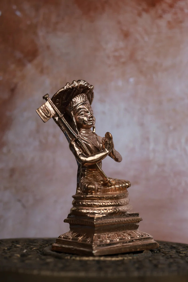 3″ Manavala Mamunigal Idol for Pooja &amp; Home Décor | Handcrafted Panchaloha | Polished Finish