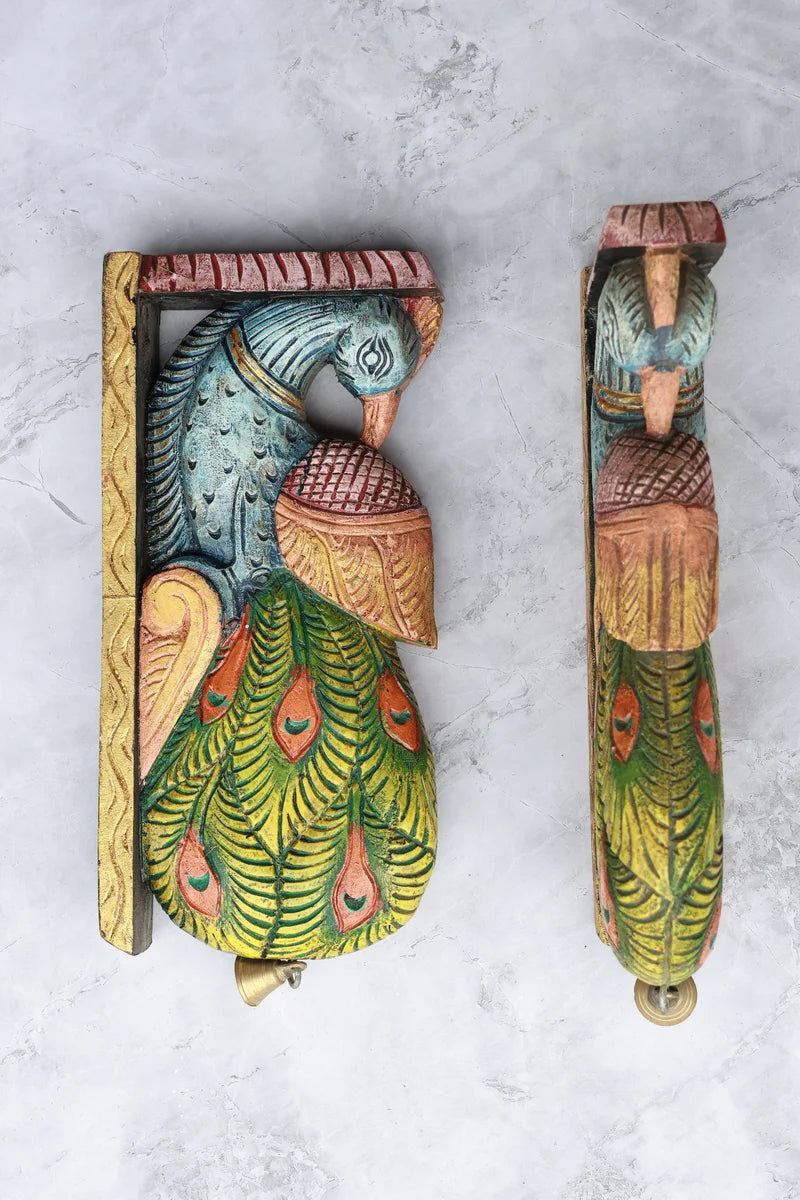 12″ Artistic Peacock Wall Brackets for Home Décor | Handcrafted Wood Carving (Copy)