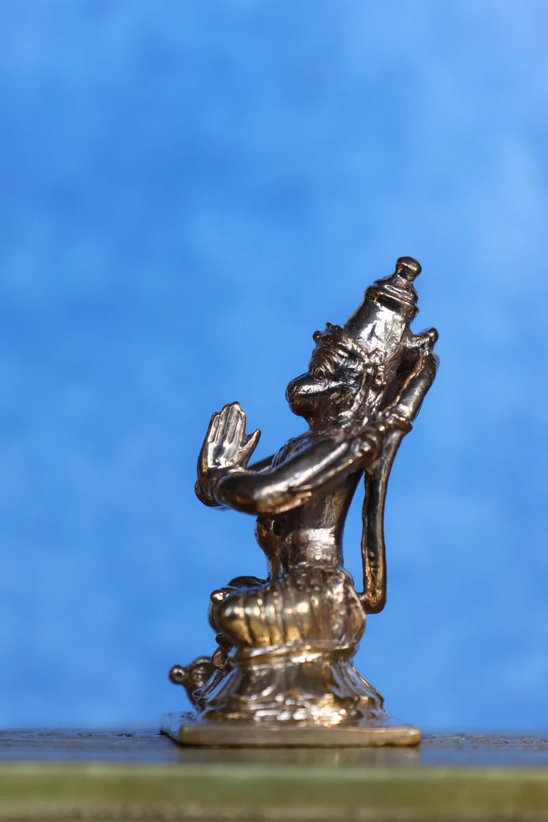 2.5″ Sitting Hanuman in Anjali Mudra | Handcrafted Panchaloha