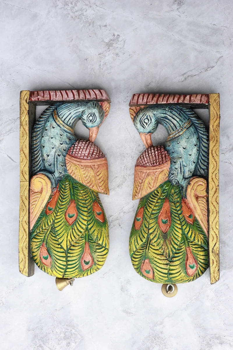 12″ Artistic Peacock Wall Brackets for Home Décor | Handcrafted Wood Carving (Copy)