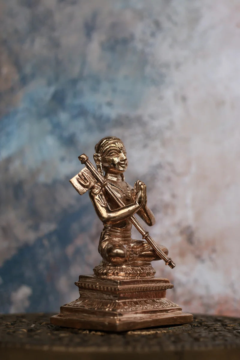 2.5″ Sri Ramanujar Idol for Pooja &amp; Home Décor | Handcrafted Panchaloha | Polished Finish