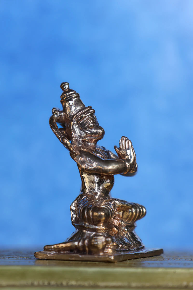2.5″ Sitting Hanuman in Anjali Mudra | Handcrafted Panchaloha