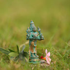 4″ Lord Dhanvantari Idol | Handcrafted Panchaloha | Green Patina