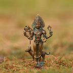 5″ Kala Bhairava Idol | Handcrafted Panchaloha | Green Patina